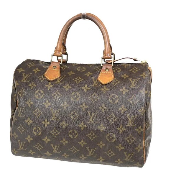 LOUIS VUITTON Speedy 30 Travel Hand Bag Monogram Leather Brown - Picture 1 of 16